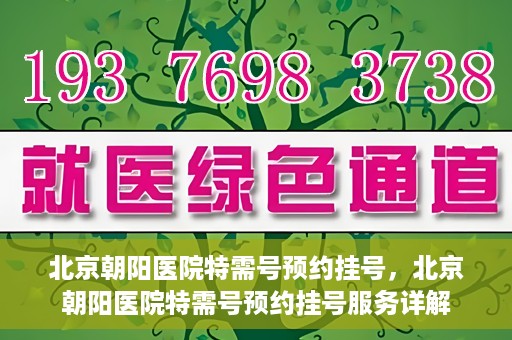 北京朝阳医院特需号预约挂号，北京朝阳医院特需号预约挂号服务详解
