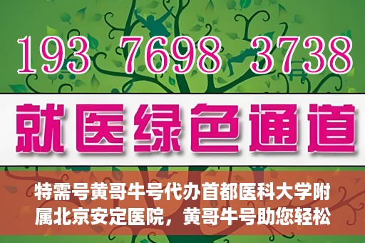 特需号黄哥牛号代办首都医科大学附属北京安定医院，黄哥牛号助您轻松预约北京安定医院特需号——代办服务的便捷之路