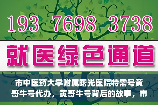 市中医药大学附属曙光医院特需号黄哥牛号代办，黄哥牛号背后的故事，市中医药大学附属曙光医院特需号代办揭秘