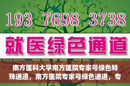 南方医科大学南方医院专家号绿色特殊通道，南方医院专家号绿色通道，专业医疗服务的快速通道