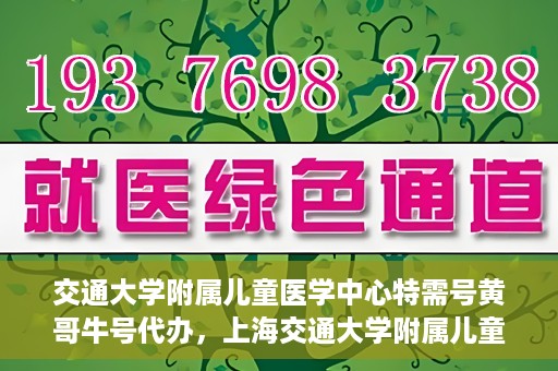 交通大学附属儿童医学中心特需号黄哥牛号代办，上海交通大学附属儿童医学中心特需号专家黄哥牛号预约代办服务解析