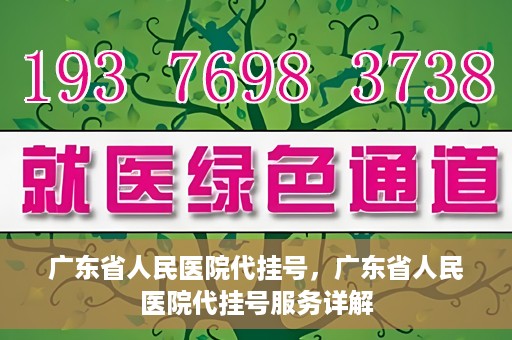 广东省人民医院代挂号，广东省人民医院代挂号服务详解