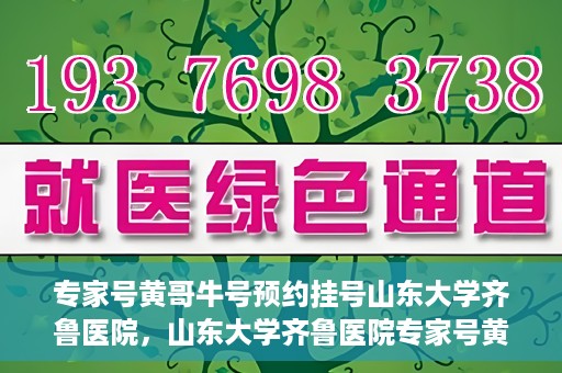 专家号黄哥牛号预约挂号山东大学齐鲁医院，山东大学齐鲁医院专家号黄哥牛号预约挂号指南