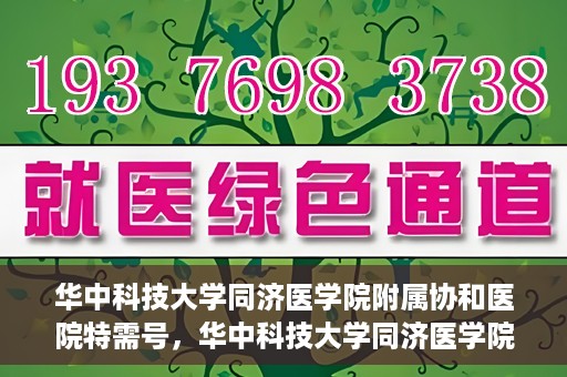 华中科技大学同济医学院附属协和医院特需号，华中科技大学同济医学院附属协和医院特需号，尊贵医疗体验，专业健康守护