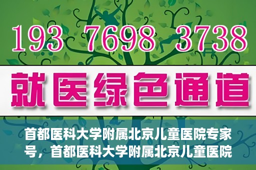 首都医科大学附属北京儿童医院专家号，首都医科大学附属北京儿童医院专家号解析，权威医疗团队的专业解读与诊疗服务