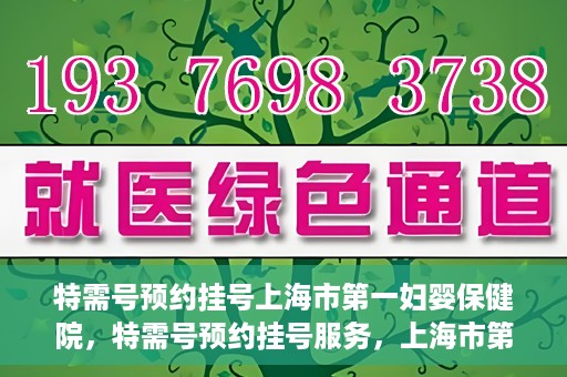 特需号预约挂号上海市第一妇婴保健院，特需号预约挂号服务，上海市第一妇婴保健院的便捷就医指南