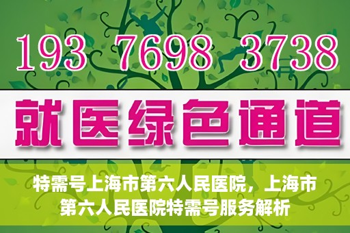 特需号上海市第六人民医院，上海市第六人民医院特需号服务解析