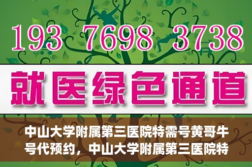 中山大学附属第三医院特需号黄哥牛号代预约，中山大学附属第三医院特需专家黄哥牛号预约服务解析