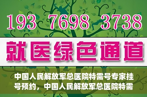 中国人民解放军总医院特需号专家挂号预约，中国人民解放军总医院特需号专家挂号预约服务详解