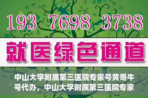 中山大学附属第三医院专家号黄哥牛号代办，中山大学附属第三医院专家号代办服务解析，黄哥牛号助您轻松预约专家号