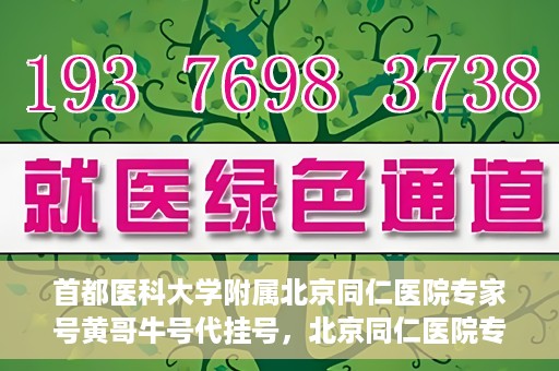 首都医科大学附属北京同仁医院专家号黄哥牛号代挂号，北京同仁医院专家黄哥牛号代挂号攻略，专业医疗资源的便捷通道