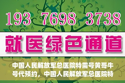 中国人民解放军总医院特需号黄哥牛号代预约，中国人民解放军总医院特需号专家预约服务解析，黄哥牛号预约详解