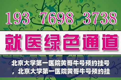 北京大学第一医院黄哥牛号预约挂号，北京大学第一医院黄哥牛号预约挂号攻略，轻松挂号，无忧就医体验
