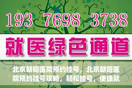北京朝阳医院预约挂号，北京朝阳医院预约挂号攻略，轻松挂号，便捷就医