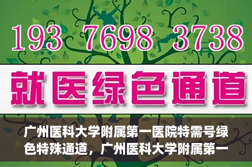 广州医科大学附属第一医院特需号绿色特殊通道，广州医科大学附属第一医院特需号绿色通道，优质医疗服务的快速通道