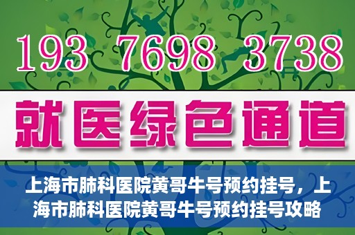 上海市肺科医院黄哥牛号预约挂号，上海市肺科医院黄哥牛号预约挂号攻略，轻松掌握挂号秘籍