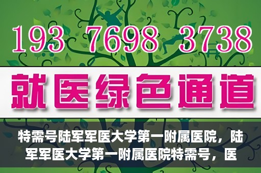特需号陆军军医大学第一附属医院，陆军军医大学第一附属医院特需号，医疗服务的精英力量