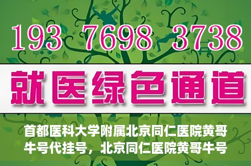 首都医科大学附属北京同仁医院黄哥牛号代挂号，北京同仁医院黄哥牛号代挂号服务解析