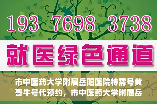 市中医药大学附属岳阳医院特需号黄哥牛号代预约，市中医药大学附属岳阳医院黄哥牛号特需预约服务解析