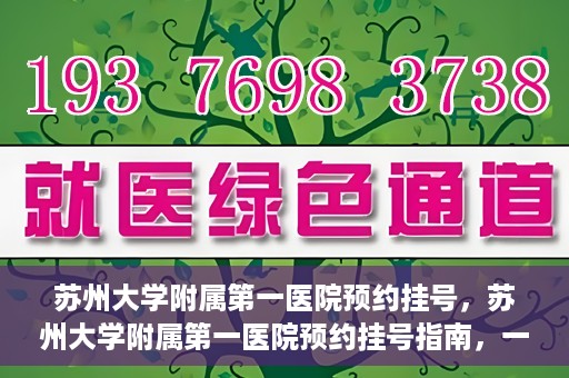 苏州大学附属第一医院预约挂号，苏州大学附属第一医院预约挂号指南，一站式解决您的就医难题
