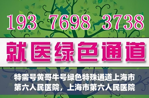 特需号黄哥牛号绿色特殊通道上海市第六人民医院，上海市第六人民医院特需绿色特殊通道，黄哥牛号引领医疗新风尚