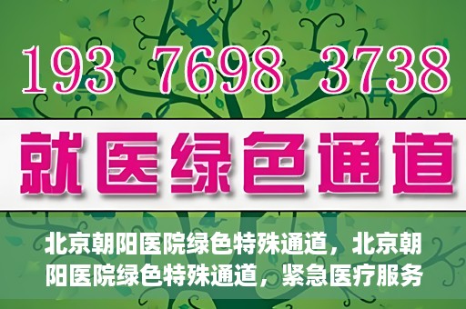 北京朝阳医院绿色特殊通道，北京朝阳医院绿色特殊通道，紧急医疗服务的速度与温情