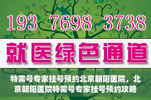 特需号专家挂号预约北京朝阳医院，北京朝阳医院特需号专家挂号预约攻略