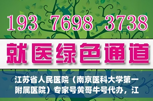 江苏省人民医院（南京医科大学第一附属医院）专家号黄哥牛号代办，江苏省人民医院专家号代办揭秘，黄哥牛号助您预约专家就医服务