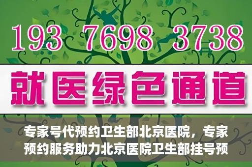 专家号代预约卫生部北京医院，专家预约服务助力北京医院卫生部挂号预约新体验
