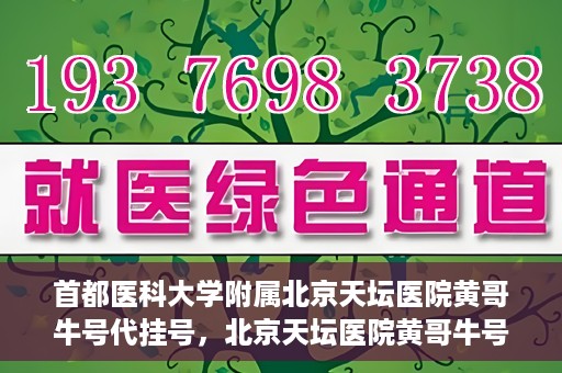 首都医科大学附属北京天坛医院黄哥牛号代挂号，北京天坛医院黄哥牛号代挂号攻略揭秘