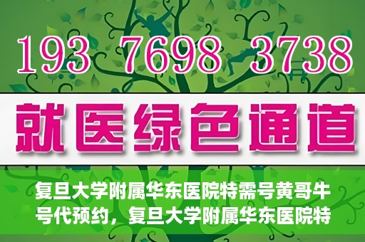 复旦大学附属华东医院特需号黄哥牛号代预约，复旦大学附属华东医院特需号黄哥牛号预约服务解析