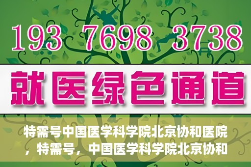 特需号中国医学科学院北京协和医院，特需号，中国医学科学院北京协和医院深度解析
