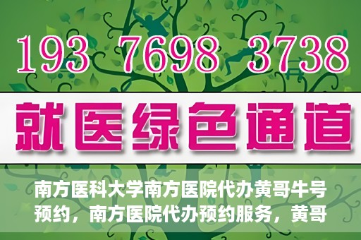 南方医科大学南方医院代办黄哥牛号预约，南方医院代办预约服务，黄哥牛号预约详解