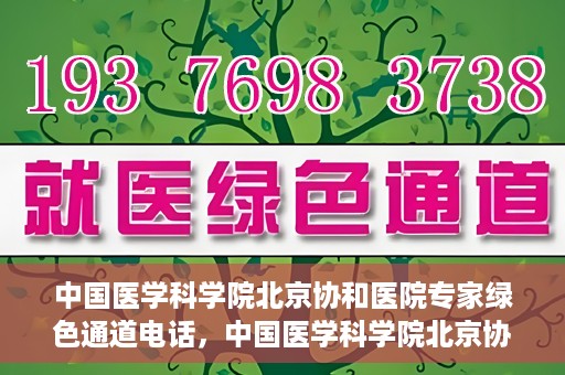 中国医学科学院北京协和医院专家绿色通道电话，中国医学科学院北京协和医院专家绿色通道联系电话解析及预约指南