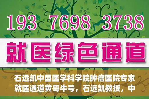 石远凯中国医学科学院肿瘤医院专家就医通道黄哥牛号，石远凯教授，中国医学科学院肿瘤医院专家就医绿色通道解析
