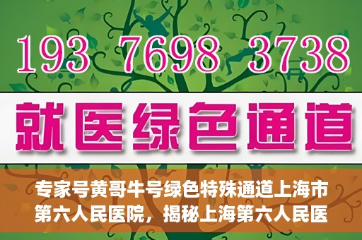 专家号黄哥牛号绿色特殊通道上海市第六人民医院，揭秘上海第六人民医院专家号黄哥牛号绿色特殊通道内幕