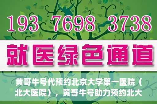 黄哥牛号代预约北京大学第一医院（北大医院），黄哥牛号助力预约北大医院——北京大学第一医院权威预约服务开启