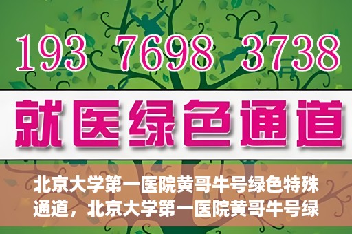 北京大学第一医院黄哥牛号绿色特殊通道，北京大学第一医院黄哥牛号绿色就医特殊通道揭秘