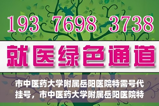 市中医药大学附属岳阳医院特需号代挂号，市中医药大学附属岳阳医院特需号代挂号服务解析