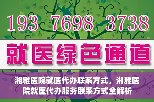 湘雅医院就医代办联系方式，湘雅医院就医代办服务联系方式全解析