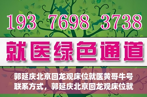 郭延庆北京回龙观床位就医黄哥牛号联系方式，郭延庆北京回龙观床位就医攻略，黄哥牛号联系方式揭秘
