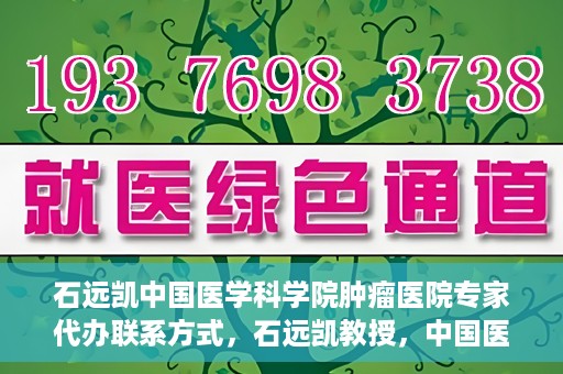 石远凯中国医学科学院肿瘤医院专家代办联系方式，石远凯教授，中国医学科学院肿瘤医院专家联系方式及预约代办指南