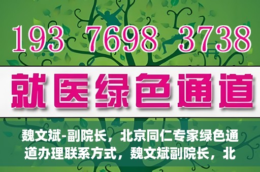 魏文斌-副院长，北京同仁专家绿色通道办理联系方式，魏文斌副院长，北京同仁专家绿色通道联系方式全解析