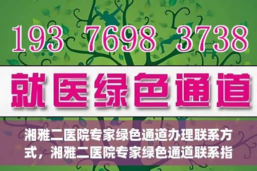 湘雅二医院专家绿色通道办理联系方式，湘雅二医院专家绿色通道联系指南，一键获取办理联系方式