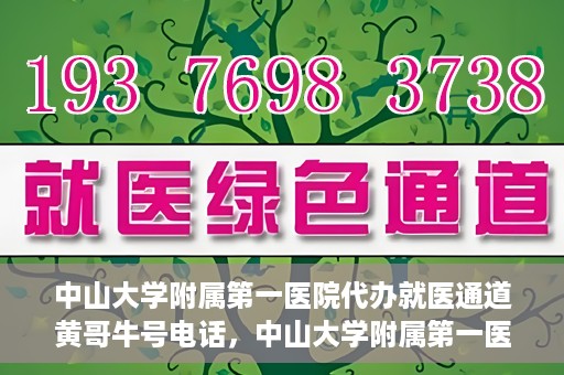 中山大学附属第一医院代办就医通道黄哥牛号电话，中山大学附属第一医院就医通道代办服务，黄哥牛号联系电话揭秘