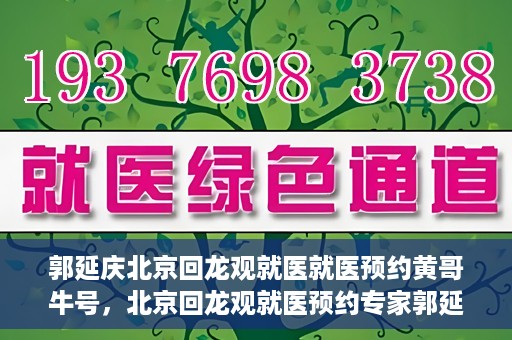 郭延庆北京回龙观就医就医预约黄哥牛号，北京回龙观就医预约专家郭延庆与黄哥牛号的故事开启新征程