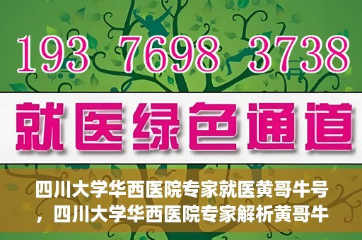 四川大学华西医院专家就医黄哥牛号，四川大学华西医院专家解析黄哥牛号背后的医疗奥秘