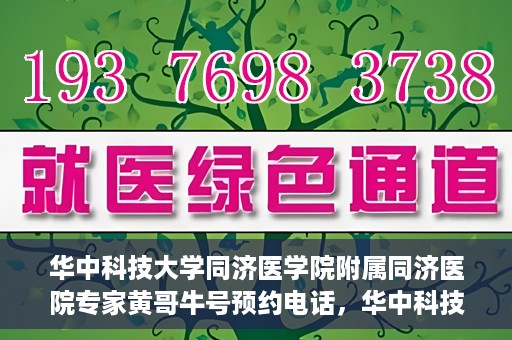华中科技大学同济医学院附属同济医院专家黄哥牛号预约电话，华中科技大学同济医院专家黄哥牛号预约热线及咨询解析