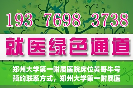 郑州大学第一附属医院床位黄哥牛号预约联系方式，郑州大学第一附属医院床位预约联系方式及床位黄哥牛号详解