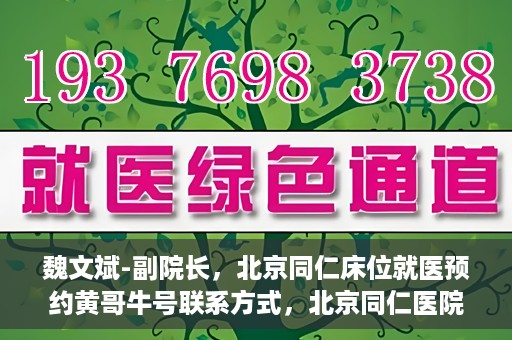 魏文斌-副院长，北京同仁床位就医预约黄哥牛号联系方式，北京同仁医院副院长魏文斌，预约就医床位联系方式及黄哥牛号解析